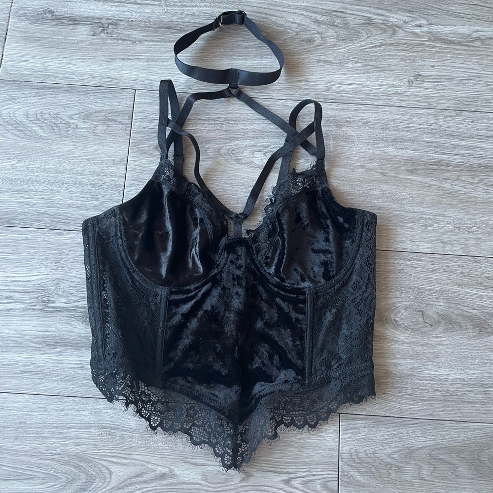Deadstock Killstar Velvet Lace Corset Choker Lingerie Top